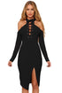 Lift Me Up Black Midi Dress